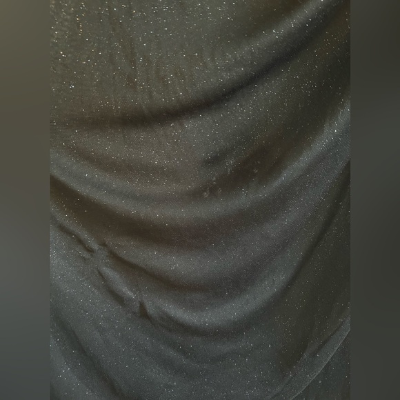 Women's Formal Dress - Ruched Side Glitter Mesh Gown by Alex Evenings - Picture 5 of 14